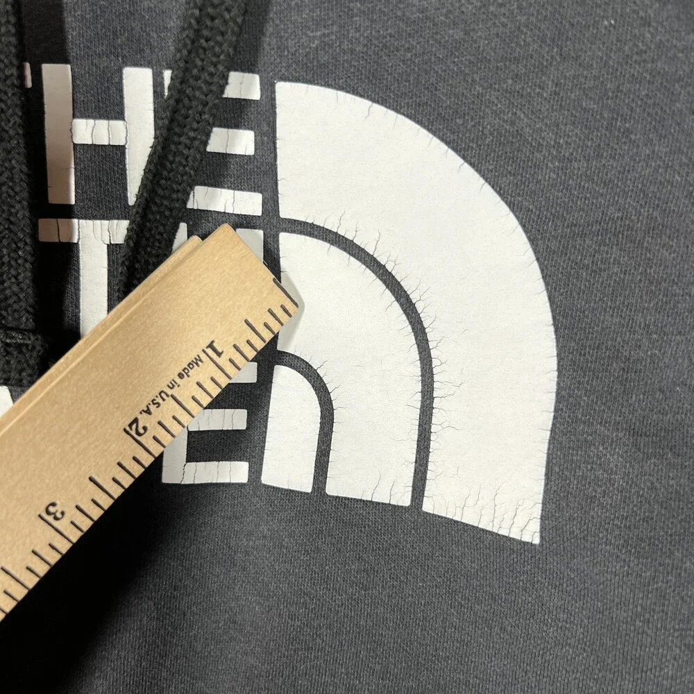 The North Face Hoodie Mens Small Black Pullover Logo Fleece Sweatshirt Outdoor